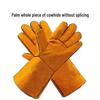 Guantes de Soldadura de Doble Capa de Piel de Vaca Extra Largos: Aislante térmico, Antiescaldaduras, Resistente al desgaste, Suave—Ideal para soldadura fuerte y blanda a alta temperatura