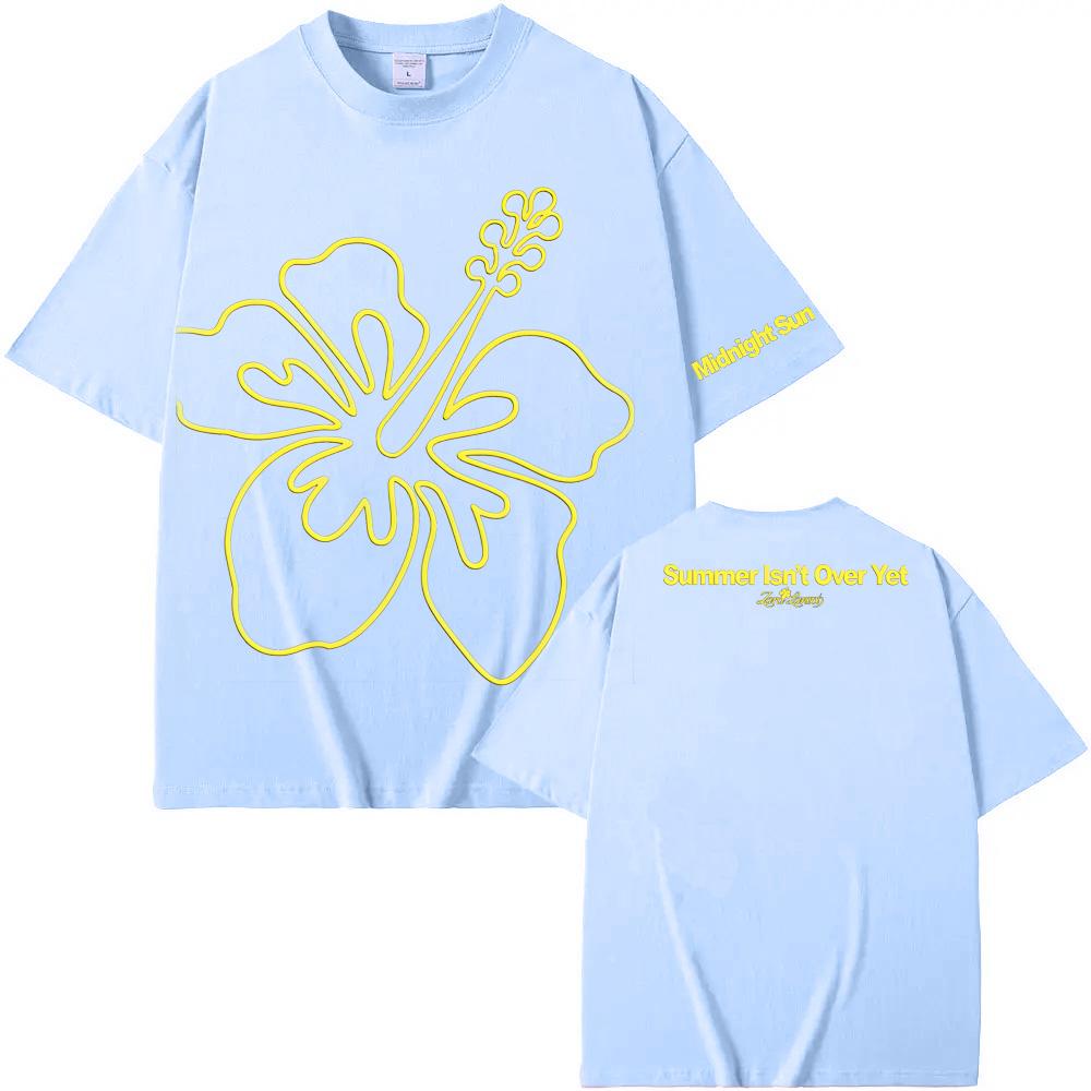 2026 Summer ZaraLarsson New Style T-Shirt Midnight Sun Summer Tee Fashion 100% Cotton T-shirt Comfortable O-neck Tops