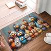 Festive Funny Big-Eyed Chick Family Design Front Floor Door Entrance Mats Indoor  Kitchen Bath Doormat Living Room Carpet Rug