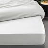 Fitted Sheet 140 X 190 Cm White Cotton Percale