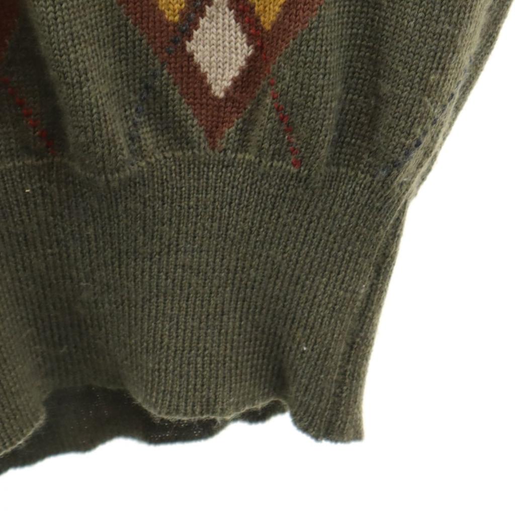 Aquascutum 80s Wool Vintage Overall Handle Long Sleeve Sweater Men's Used