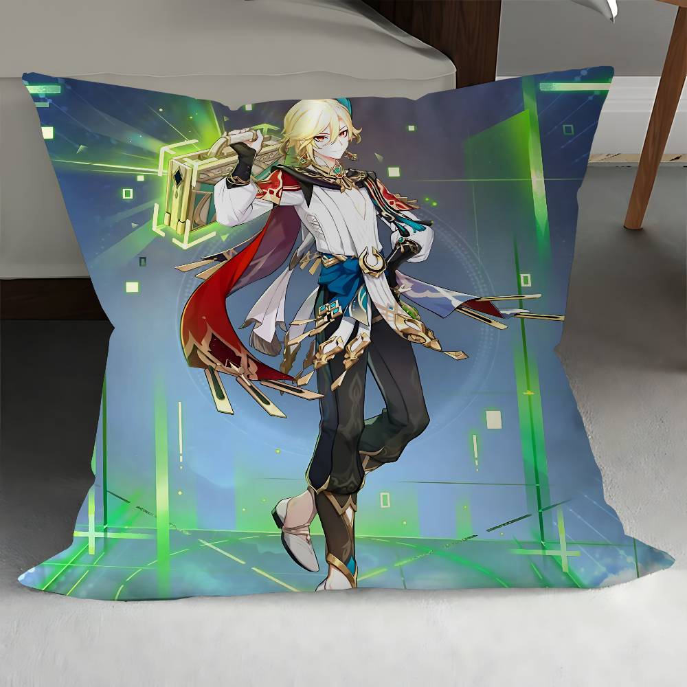 

Genshin Impact Kaveh Personalized Pillow Dust Cover Bedroom Kids Party Decoration Pillowcase Birthday Children Gift 12x12Inch