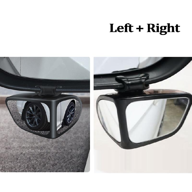 

New 2 In 1 Car Convex Mirror&Blind Spot Mirror Adjustable Rear View Mirror Wheel L+R