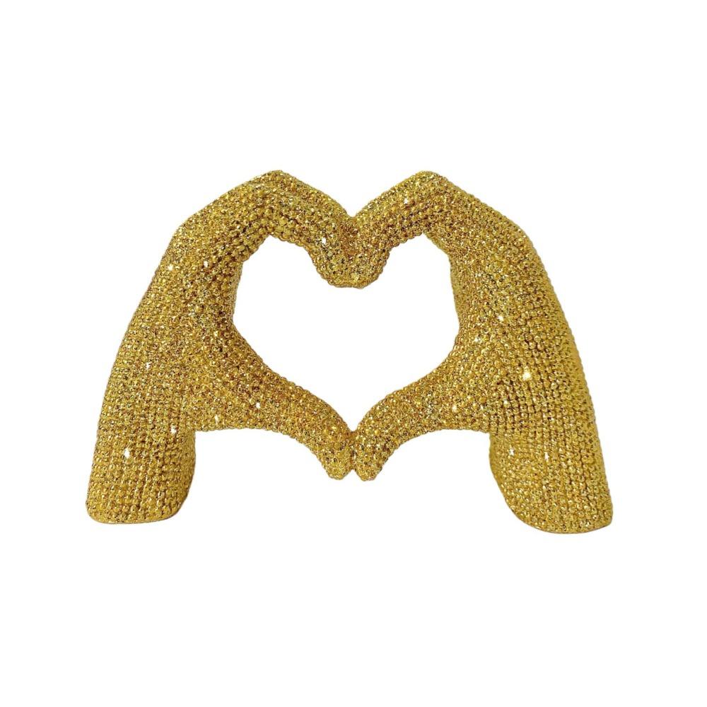 

Creative Gesture Decoration Heart Love Sculpture Valentine s Day Sculpture Home Decoration 16.5*10*7cm золотий