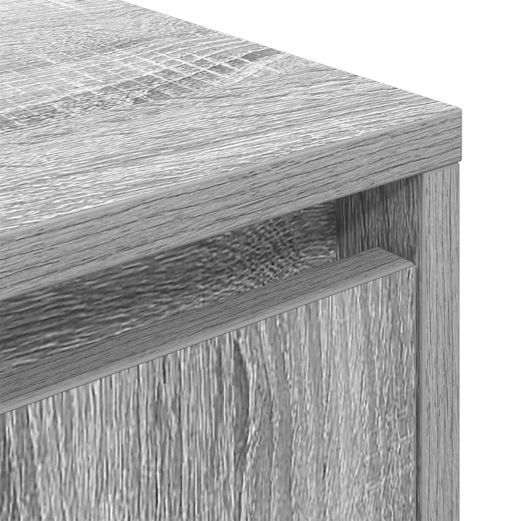 Nightstand with LED Lights Grey Sonoma 38 x 34 x 50 cm