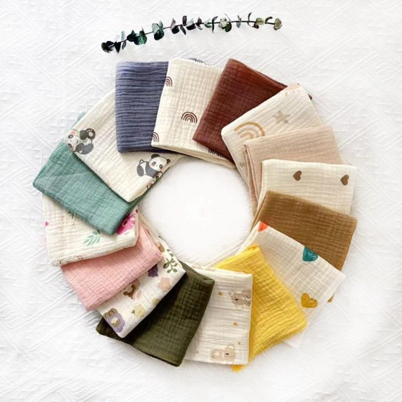 Thick 4 Layer Face Towel Soft Absorbent Baby Square Towel Comfortable Washcloths for Newborns 3pcs Set 25x25cm