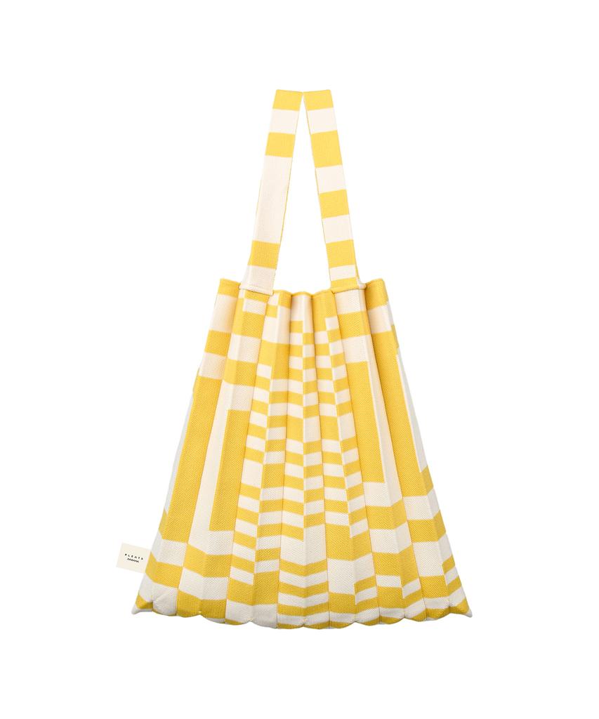 Pleatsmama Tote Bag Grid Yellow