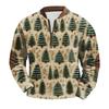 Men's Fashion Christmas Printed Corduroy Zipper Shirt
