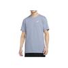 Nike Logo Print Crew Neck Short Sleeve T-Shirt With Drop Shoulder Men Tops Blue FV8405-493