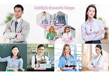 Pink Vertical Card Holder Telescopic Lanyard Set Office Certificate Card Holder Keychain Cute Photo Card Name Brand Protective Cover