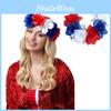 Red White Blue Flower Crown Headband For Queens Jubilee Celebration