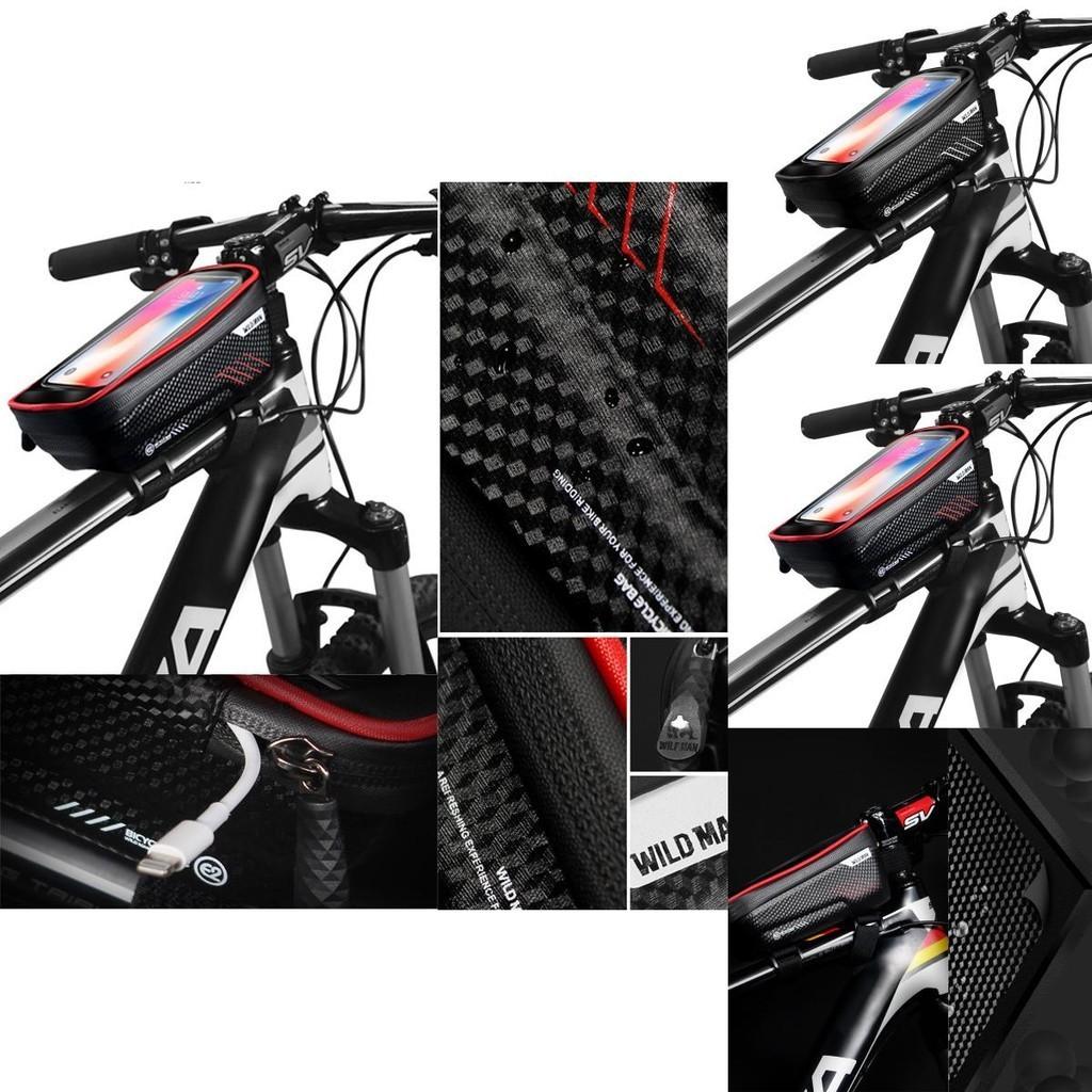 Durable Waterproof Bicycle Cycling Bike Front Top Tube Frame Bag With Tpu Touch Screen Phone Holder Case