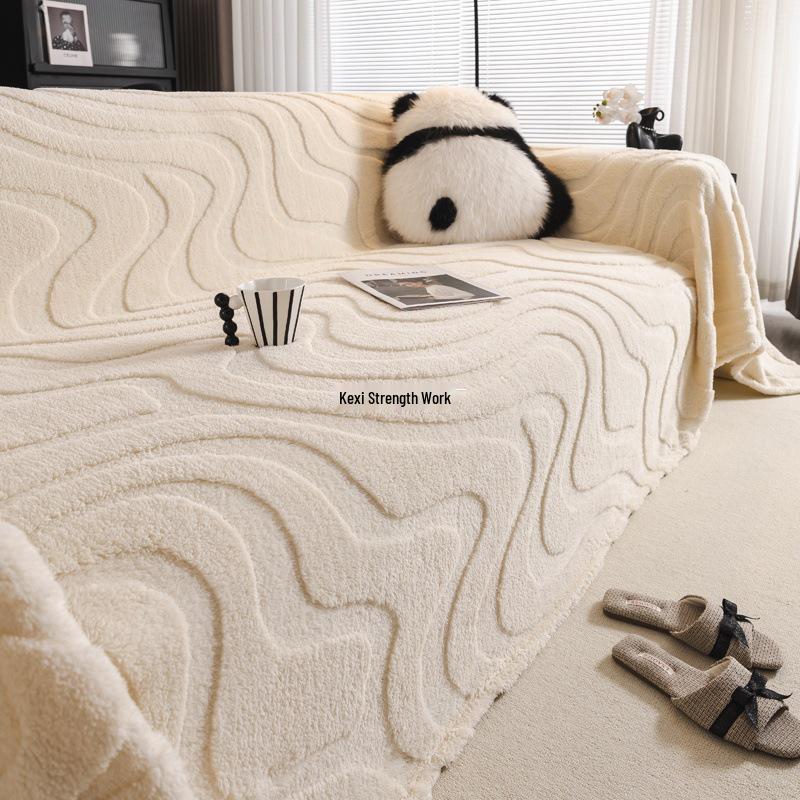 Plush Non-Slip Cat-Scratch-Proof Sofa Cover for Autumn/Winter