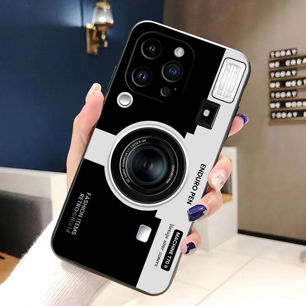 Retro Cassette Tape Camera Cover Phone Case For iphone Apple 17 AIR 16E 16 15 14 13 12 11 Pro XR Max 8 7 Plus TPU Case Shell