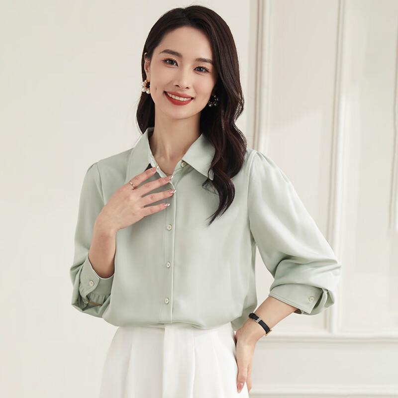 Romon Women s Solid Long Sleeve Shirt 2XL