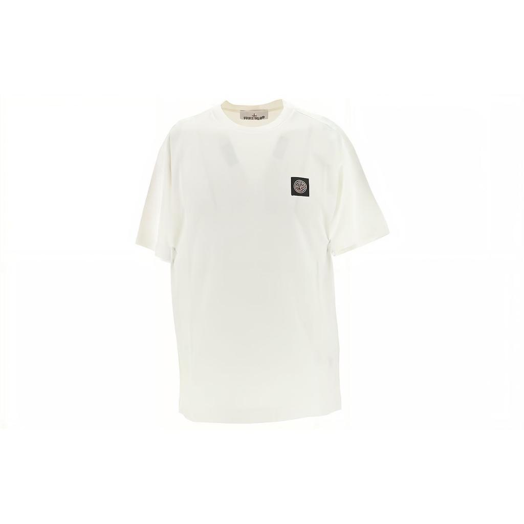 Stone Island Garment Dyed Logo T-Shirt White Men Tops 791524113-A0001