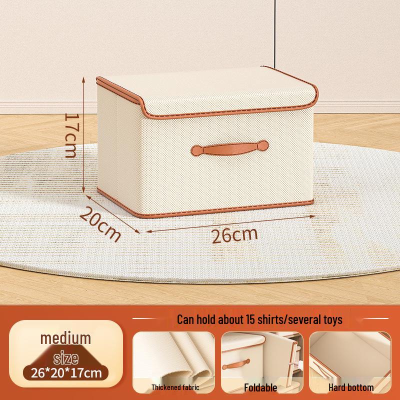 Cutie de Depozitare Pliabilă pentru Garderobă de Mare Capacitate cu Capac pentru Haine și Articole de Îmbrăcăminte pentru Dormitor