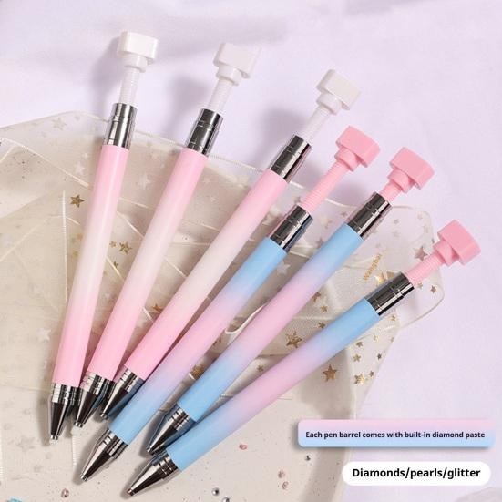 1/2Pcs Rhinestone Applicator Tool with Refill Wax Pads Rhinestone Picker Refillable Wax Pen DIY Nail Art Rhinestone Painting Dotting Wax Pen Rotatable