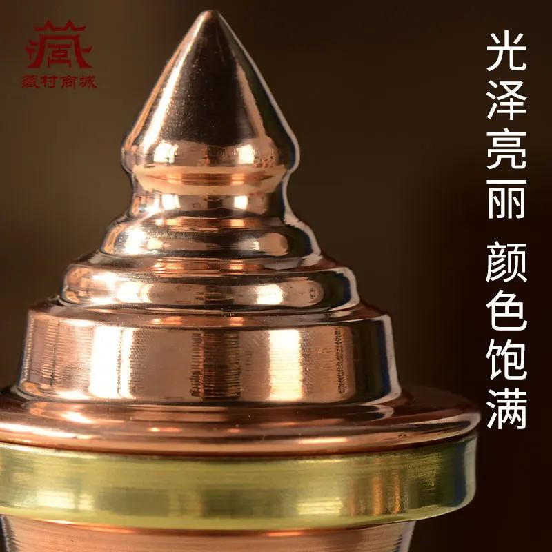 Red Copper Handicraft  Tibetan Rice Bottle  Tantric Spices Storage Polishing Bottle,Desktop Altars Buddhist Religious Item,1Pcs