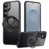 For Samsung Galaxy S25 Magnetic Case Rotating Gear Pivot Kickstand PC+TPU Phone Back Cover
