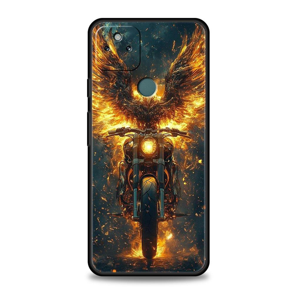 Motorcycle Phone Case Cover for Google Pixel 10 9 8 7 6 9A 8A 7A 6A Pro Shockproof Soft TPU 9 Pro XL Shell Capas Funda Coque Bag