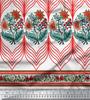 Soimoi Japanischer Krepp-Satinstoff, gestreift, Blätter und Blumen, bedruckt, Meterware, 107 cm