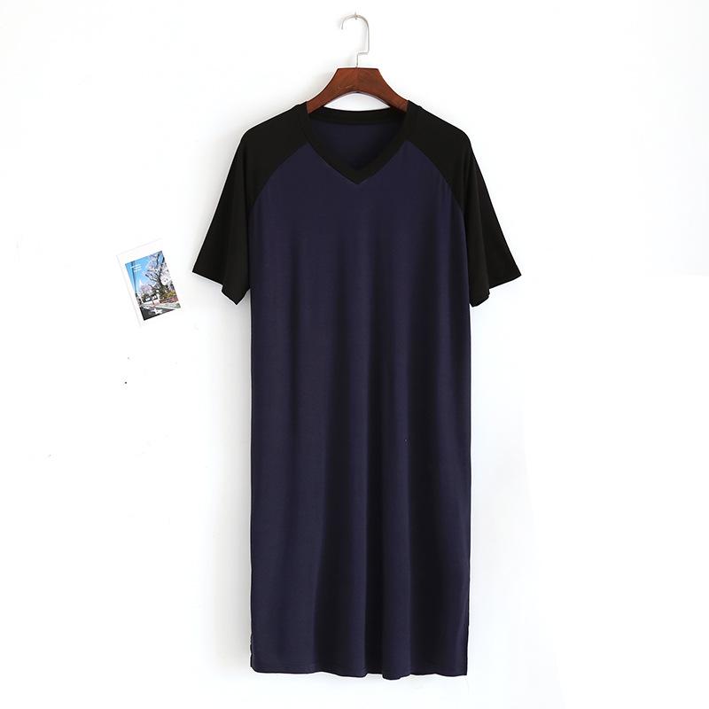 Pigiami da Uomo Estivi Sottili in Modal Monopezzo Vintage Pigiami Cuciture di Mezza Lunghezza Loungewear Pigiami Scollo a V Loungewear