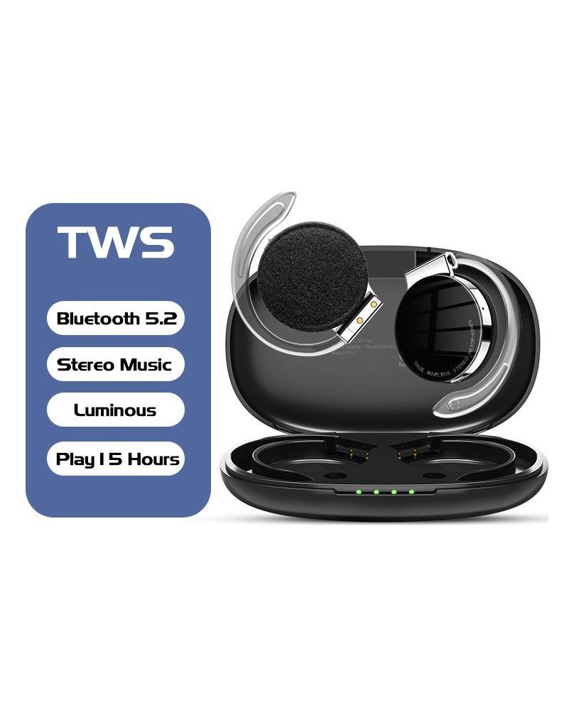 VAORLO TWS Sport Headphone Ear-Hook Luminous Earphones IPX5 Waterproof ENC Noise Cancel Stereo Headset Bluetooth 5.2 Painless Wear