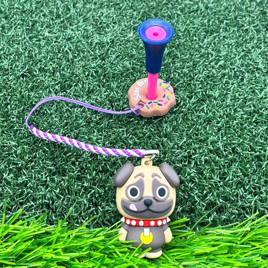 Cartoon Dog Golf Tee Hanger Plastic Anti Lost Golf Tee Ring with Strap Tee Loss Prevention Golf Accessory for Men Women Golfer