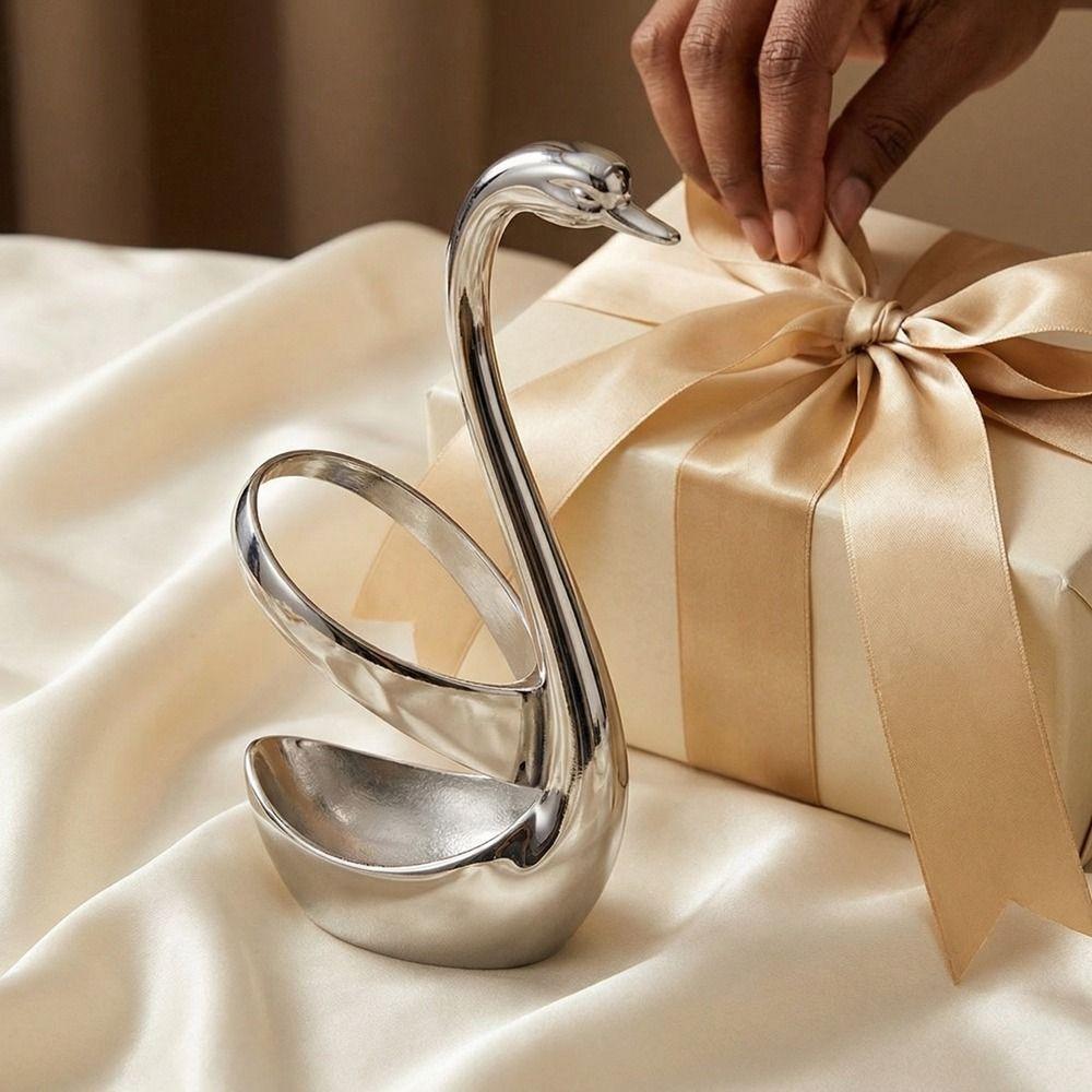 Zinc Zinc Zinc Alloy Swan Shape Cutlery Holder Anti-Rust Swan Tableware Holder  Kitchen