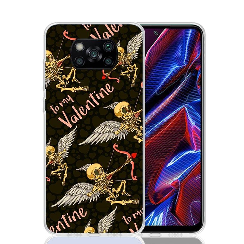 

Human Skeleton Red Rose Phone Case For Xiaomi Poco X6 X5 X7 X4 X3 Nfc F6 F5 Pro F4 Gt F3 M5 M5S M4 M3 Art Customized Coque X6 X5 Xiaomi Poco M5S