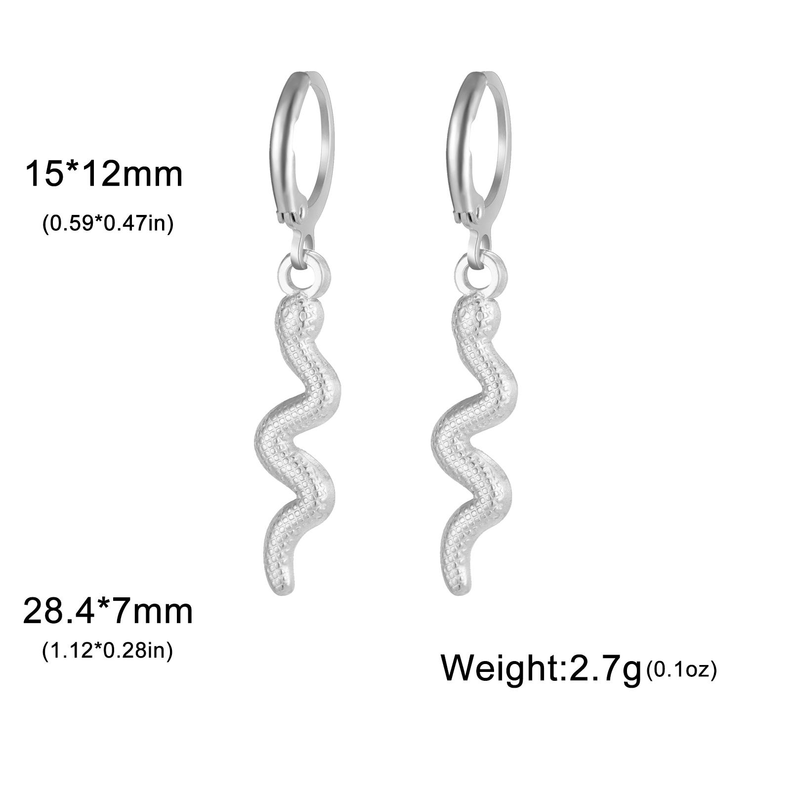 

Teamer Shining Snake Dangle Earrings for Women Girls Stainless Steel Punk Vintage Hoop Earrings Jewelry 2026 New Year Gift