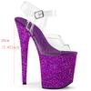 20Cm New Flash Waterproof Table Stiletto High Heels/high Heels Pole Dance Model Catwalk Shoes YKC