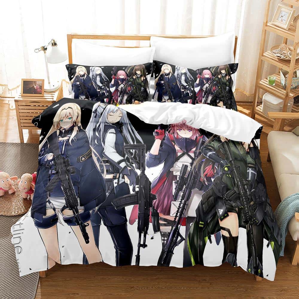 3D Game Girls' Frontline Bedding Set Single Twin Full Queen King Size Bed Set Adult Kid Bedroom Duvet Cover Sets Home Textiles