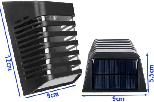 Dekoracyjna Lampa Lampka Solarna Led Czarna Ścienna Dekoracja Kinkiet Ip65