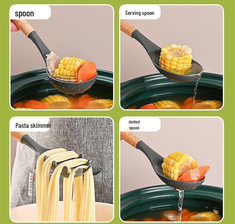 12-Piece Lightweight Silicone Kitchenware Set: Spatula, Whisk & More. Multiple Colors. Safe for Non-Stick Pans.