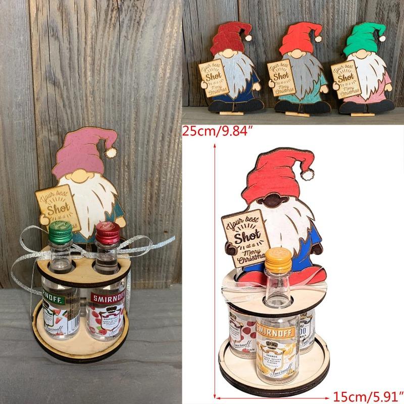 

Рождественская мини-подставка для винных бутылок, деревянная винная стойка, забавная стреляющая стойка, настольное оконное украшение Customized (25 * 15cm)