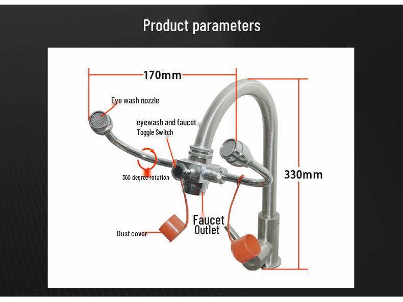 Tragbarer Dual-Use Augenspülhahn für Labor: Desktop & Handheld