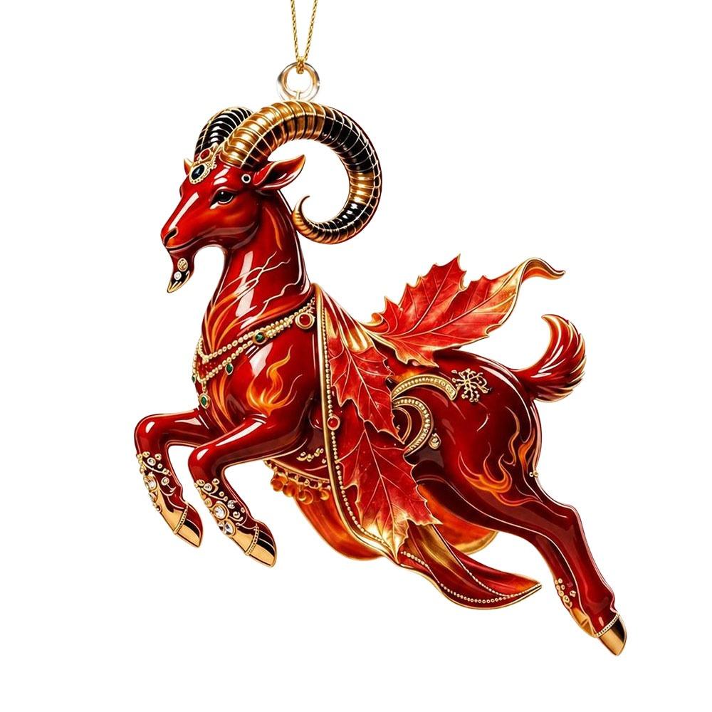 Galloping Goat Goat Hanging Ornament Shining Animal Hanging Decoration  Christmas Tree Ornament