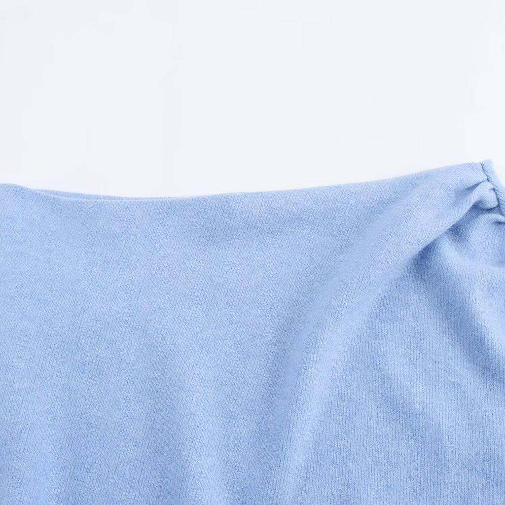 2024 Autumn Women's European & American Asymmetrical Soft Top