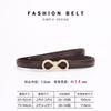 Womens Slim Leather Belt With Zinc Alloy Rhinestone Buckle Fashion Waistband Pants Skirts Office Casual