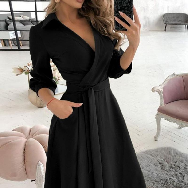 Women's V-Neck Floral Bodycon Dress Long Sleeve Elegant Figure-Hugging Evening Gown