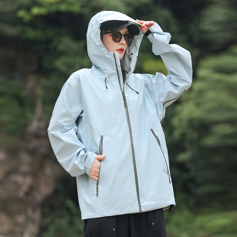 Unisex Heat-sealed Hooded Windproof Waterproof Jacket for Autumn & Winter