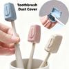 YS00270 (1)-4-Pack Wheat Straw Toothbrush Head Storage Covers - Portable Travel Dental Protective Caps