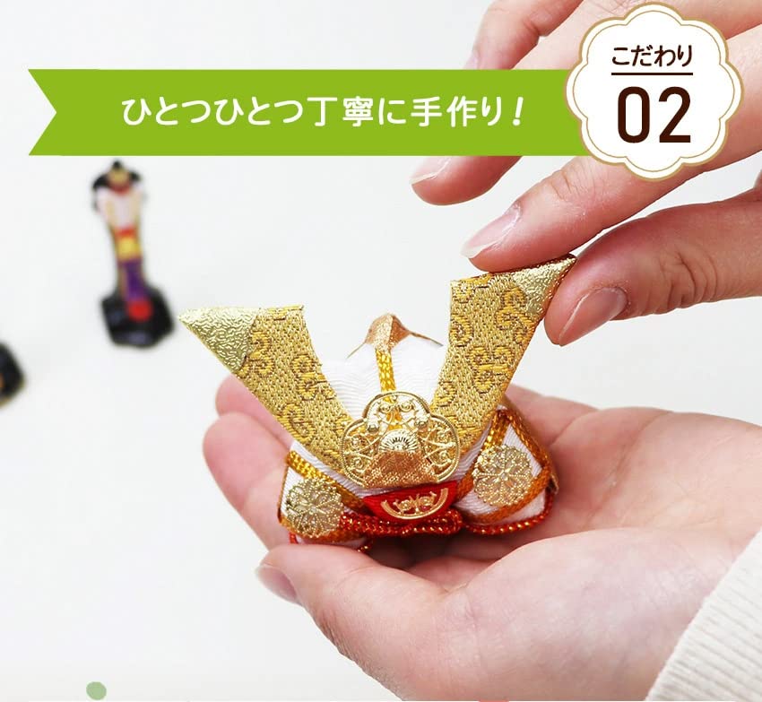 Osaka Choseido May Compact Mini Carp Streamer for Indoor Personalized Wooden Tag Included Chirimen Tabletop Brocade Carp Streamer Doll, Use, (Sent