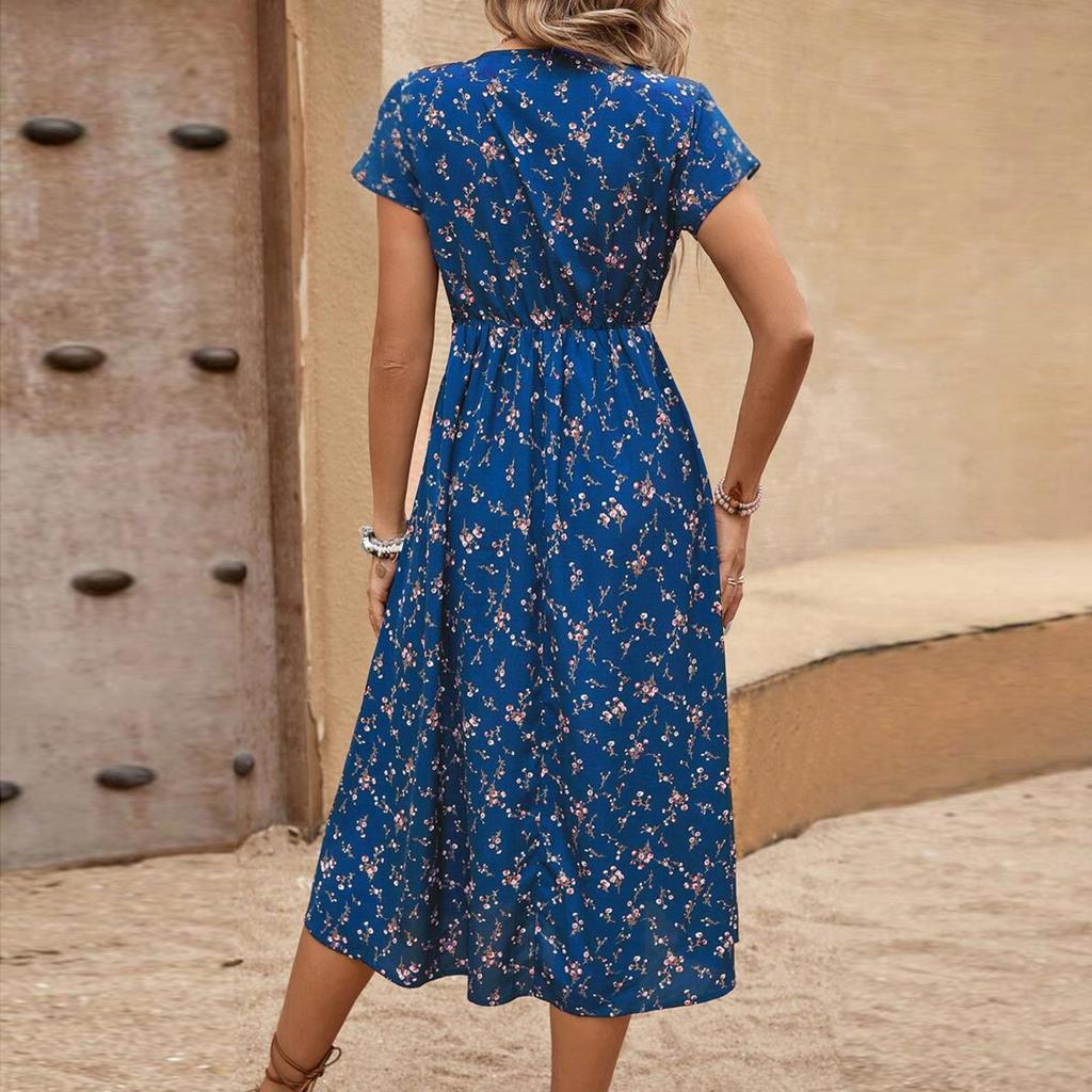 Women's Long Dress Maxi Dress Casual Dress Chiffon Dresses Swing Dress Casual Mature Outdoor Daily Date Ruffled Short Sleeve V-neck Dress