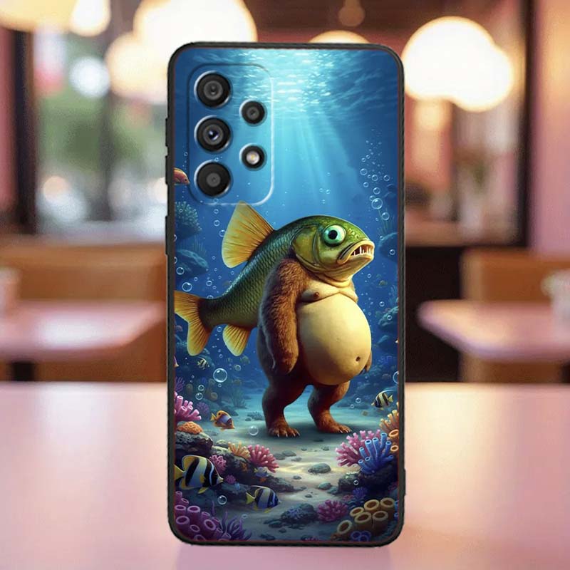 AI Shanhaijing Illustration For Samsung A41 A35 A34 A33 A32 A25 A24 A23 A21s A06 A05 A04 A03 Note 10 20 Ultra 5G Black Case