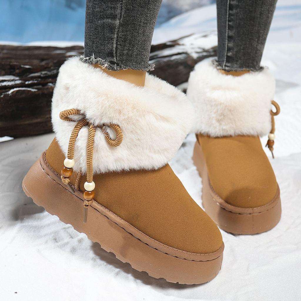 Warme und modische Schneestiefel für Damen Herbst und Winter 2025 neu, bequeme und vielseitige lässige Fußbedeckung, Kurzstiefel mit dicker Sohle für Kinder
