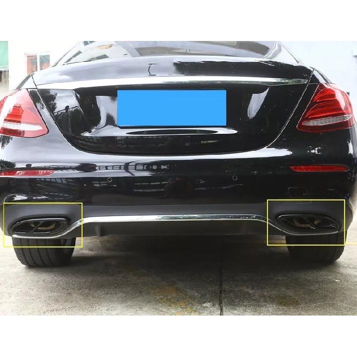 1 Coppia Copritubo di Scarico in Acciaio Inossidabile per Auto per Mercedes Benz Classe A B C E CLA GLC GLE GLS Copritubo Nero