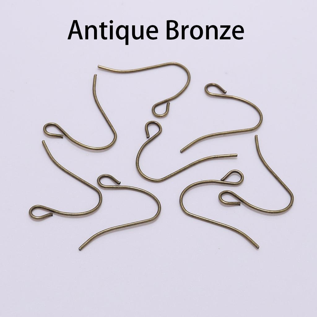 100Pcs 19*18mm Earring Components Hooks Twist  Gold Bronze Ear Hook Clasps Earring Wires Findings For DIY Jewelry Making
